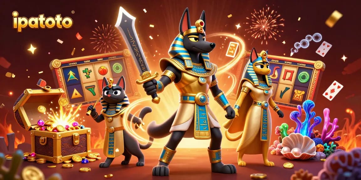 Play engaging games at ipatoto, featuring vibrant slot machines and dynamic gaming elements in a captivating scene.