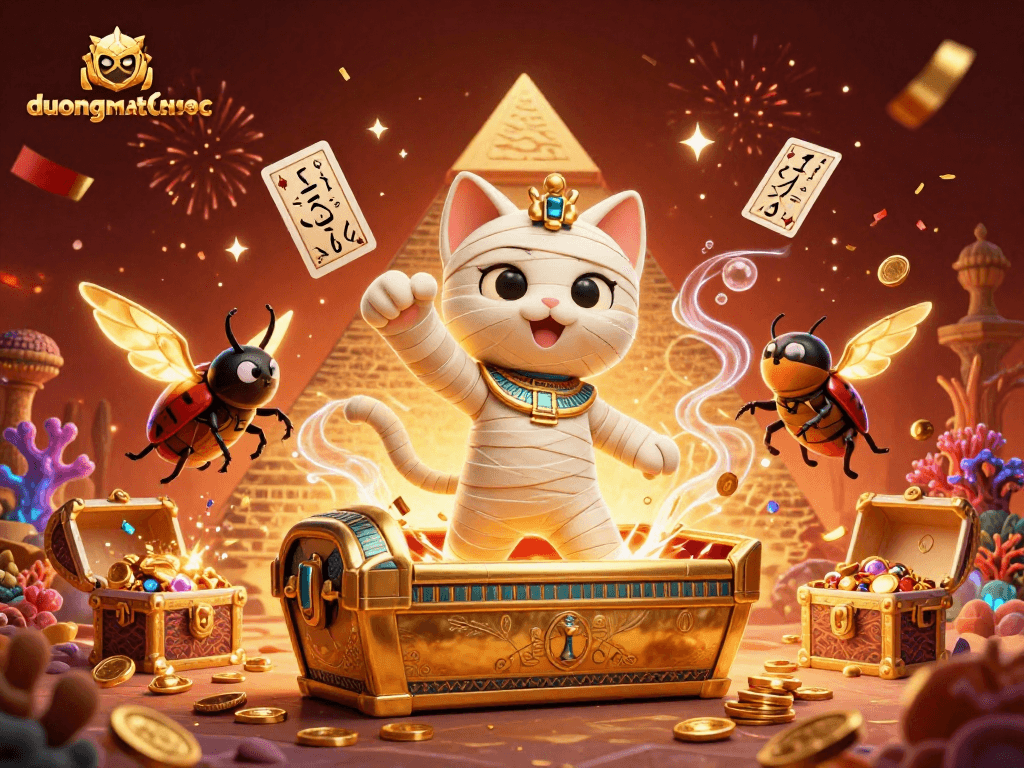 Experience the excitement of duongmatchuoc with vibrant Egyptian casino characters and treasures.