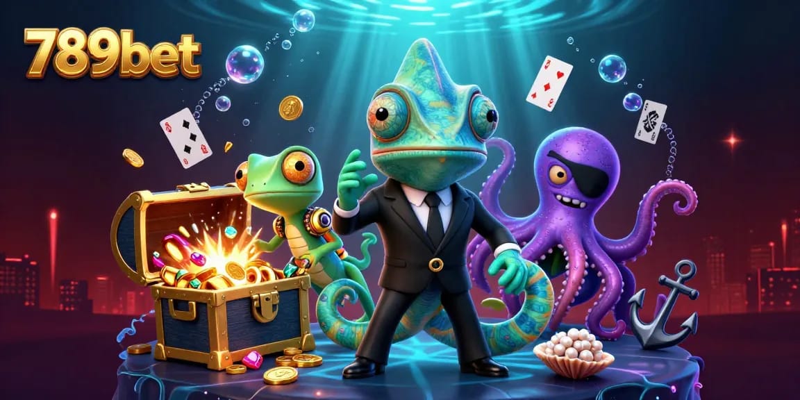 Experience thrilling gameplay with 789bet's vibrant online casino elements in a dynamic illustration.