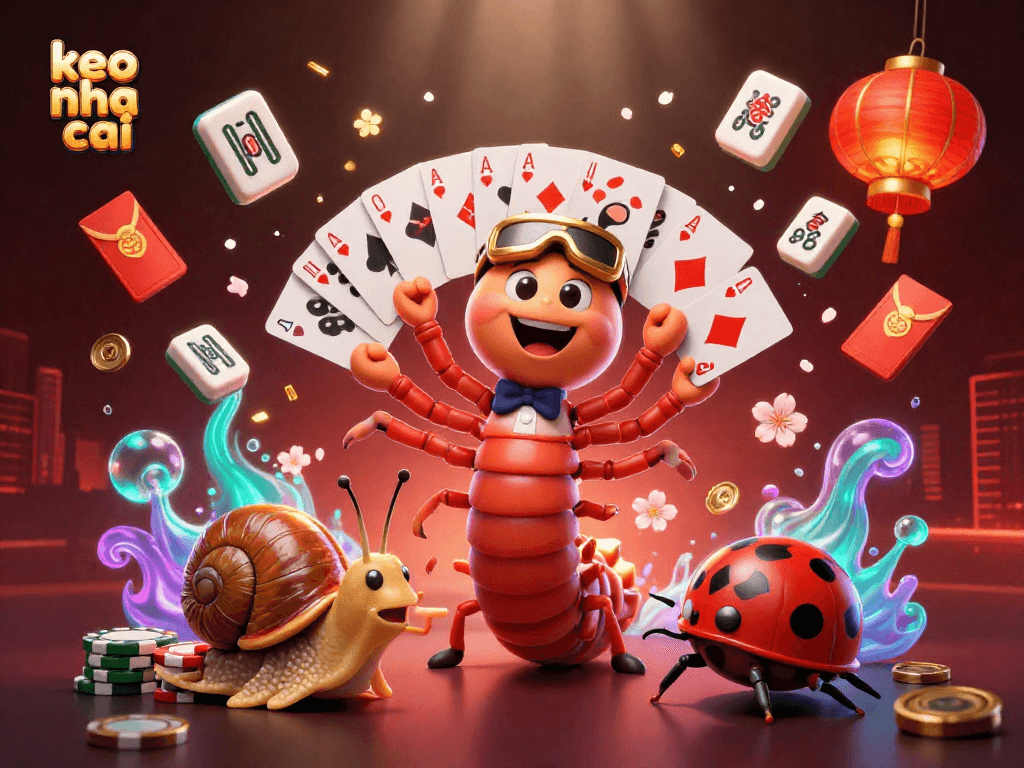 Engage with keo nha cai while enjoying an exciting scene of a millipede dealer and high-roller characters.