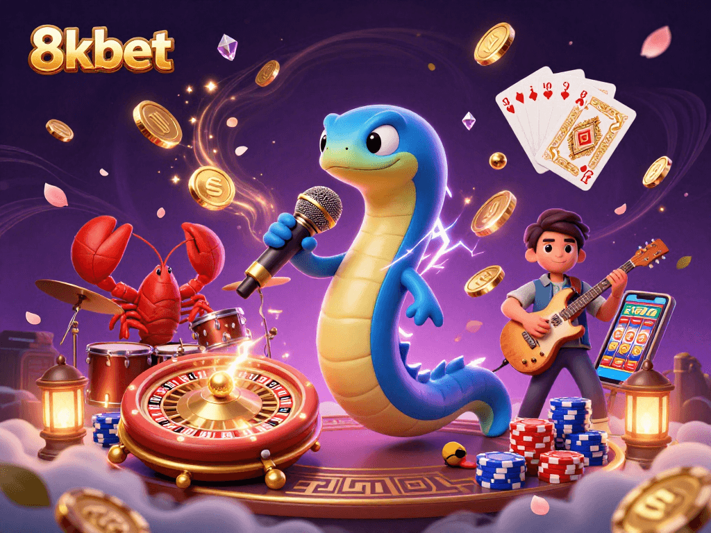 Experience thrilling excitement at 8kbet with electrifying underwater casino action featuring vibrant 3D characters.