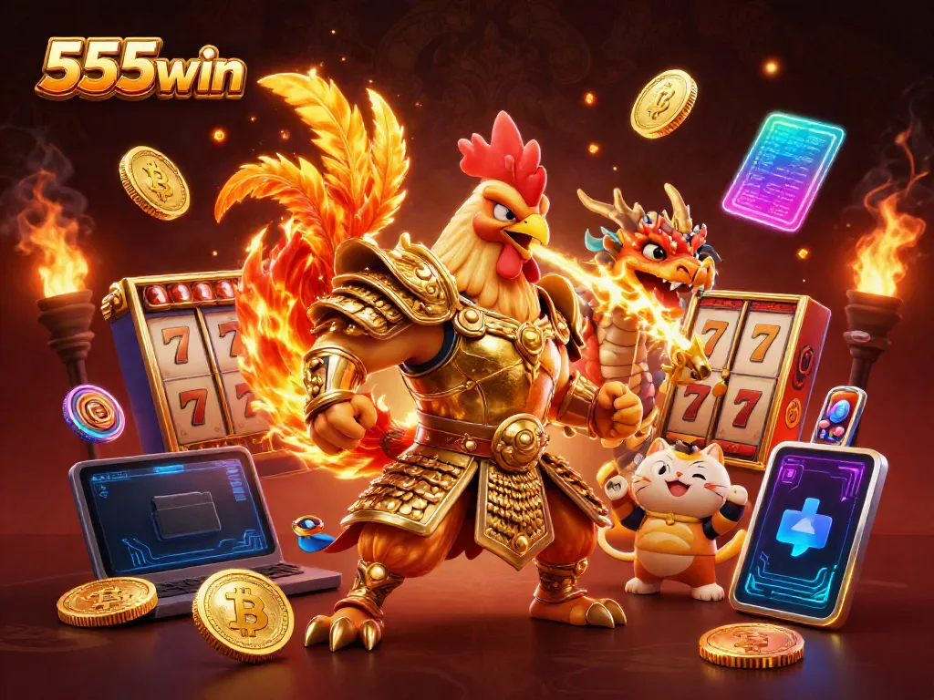 Experience thrilling jackpots with 555win featuring a vibrant casino adventure illustration.