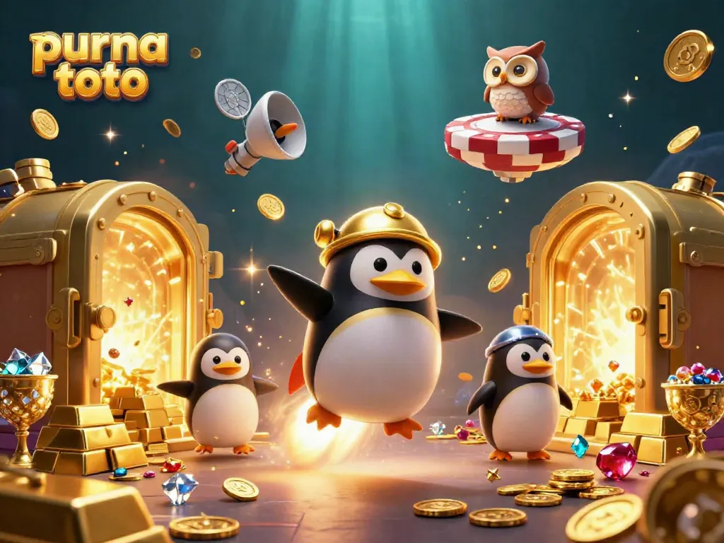 Merayakan purna toto dengan gambar slot yang menarik dan karakter berkonsep kasino.