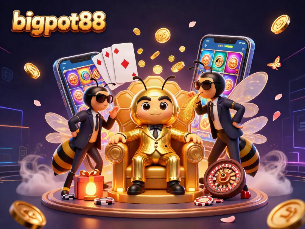 bigpot88 memainkan slot menggiurkan dengan ilustrasi kasino yang meriah.