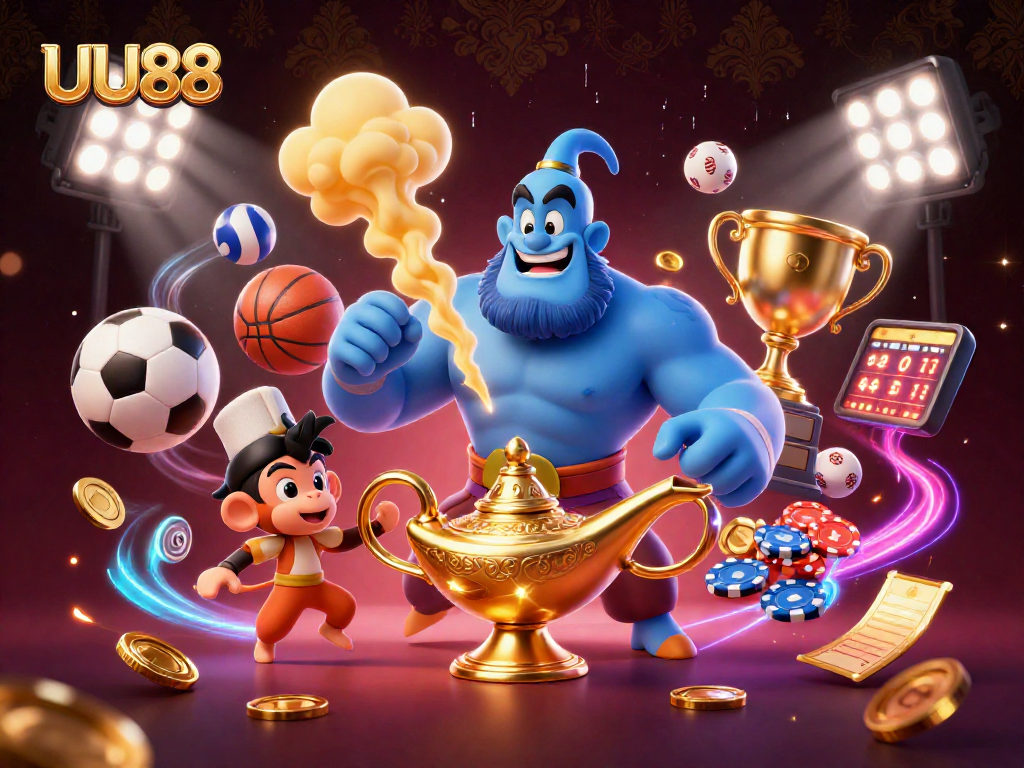 Join the excitement at UU88: a vibrant world of animated characters and thrilling gambling elements.