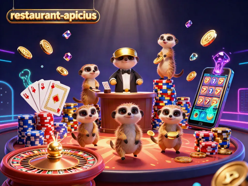 Experience thrilling gameplay at restaurant-apicius with meerkats managing an exciting casino.