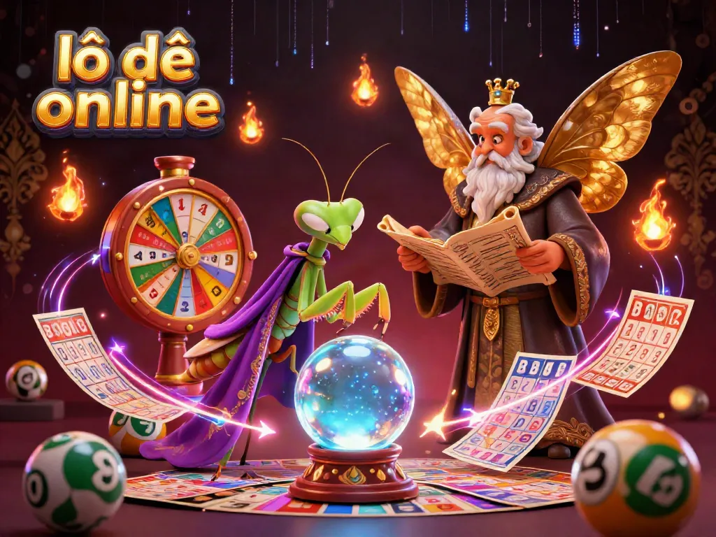 Experience thrilling lô đề online action with captivating fortune teller and colorful lottery elements.