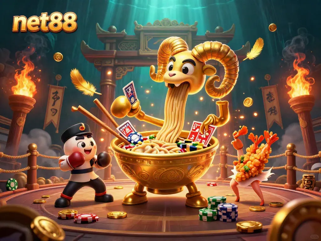 Engage in dynamic betting excitement with net88 featuring vibrant casino-themed characters and elements.