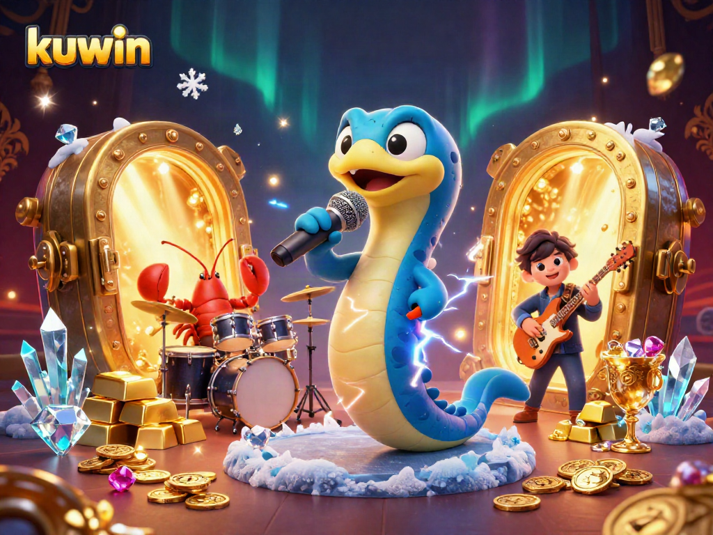 Kuwin's vibrant underwater casino scene featuring an electric eel DJ, enhancing excitement in gambling.