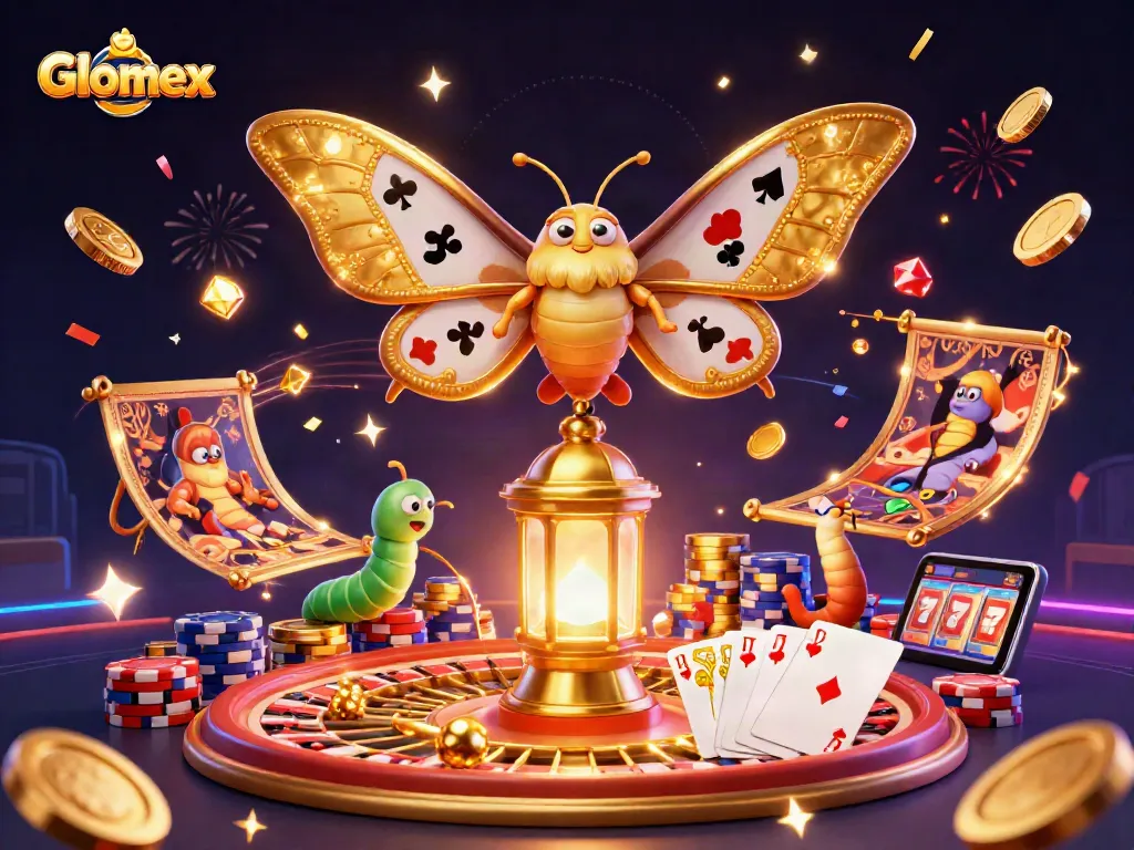 Engage with Glomex's thrilling gaming universe featuring vibrant casino elements and exciting winnings.