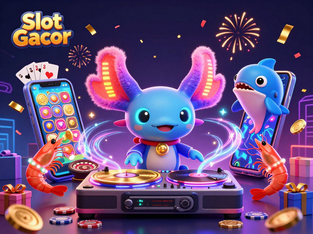 Menangkan permainan Slot Gacor dengan karakter DJ neon beraksi dan hadiah menarik yang mengelilinginya