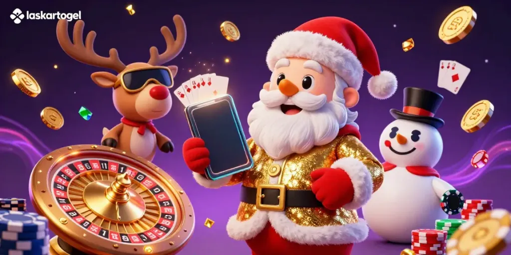 Engage in thrilling casino activities with laskartogel as Santa Claus and friends add fun to the festive scene.