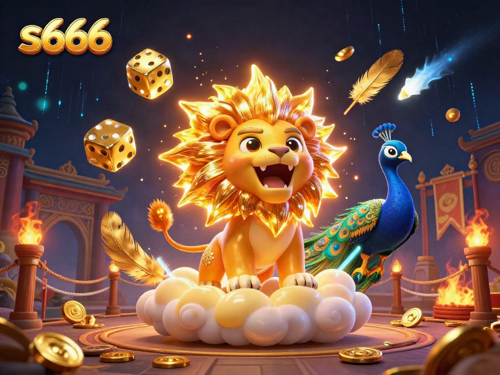 Engage with the exciting world of s666 gambling illustrated through a vibrant 3D digital scene.