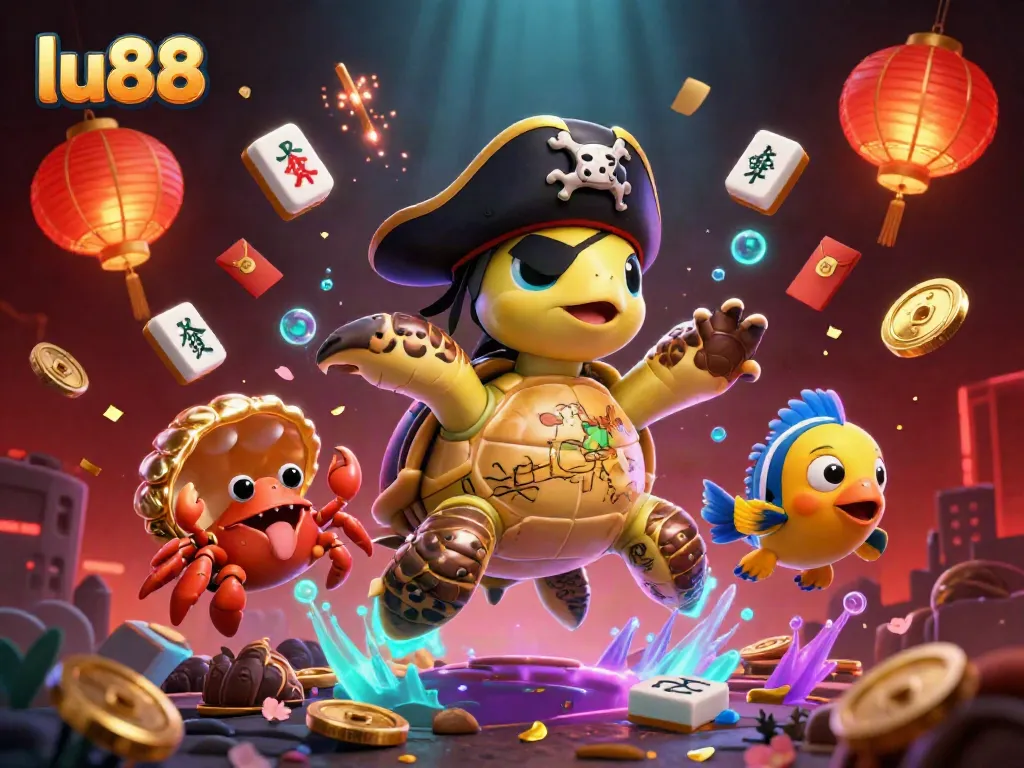 Experience slots and games with LU88's animated pirate turtle adventure amidst treasures and luck.