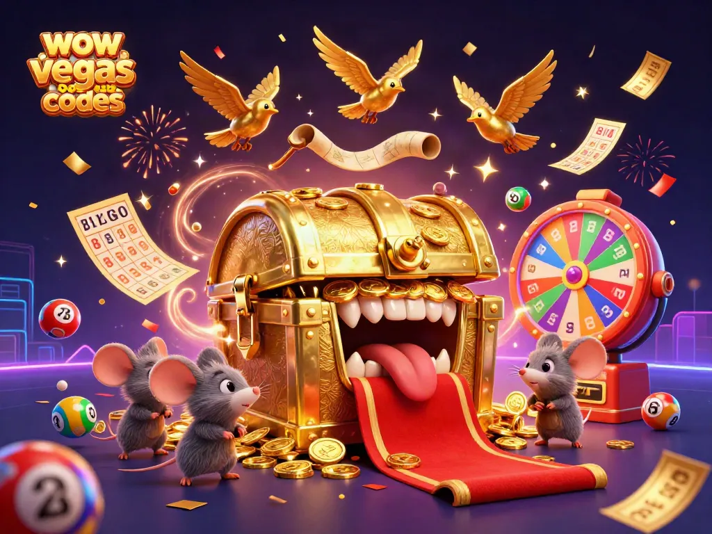 Engage with WOW Vegas bonus codes for exciting win opportunities in this vibrant casino illustration.