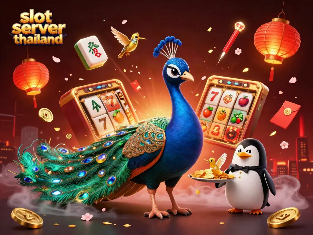 Win big with slot server thailand through vibrant casino-themed illustration featuring exquisite characters and elements.