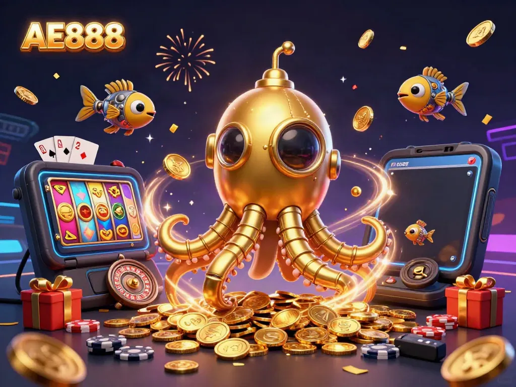 Join AE888 in an exciting casino adventure with vibrant games and golden treasures