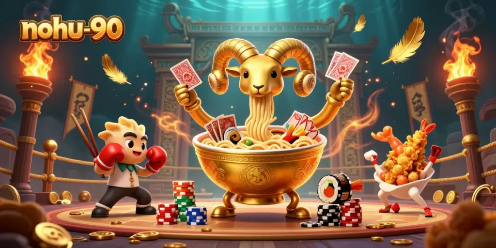 Experience winning thrills at nohu-90 with vibrant casino-style characters and elements.