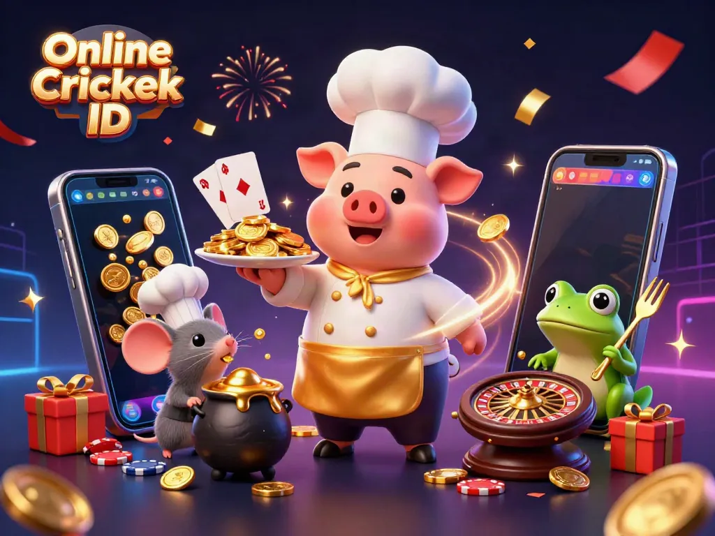 Engage with the Online Cricket ID scene featuring vibrant characters and dynamic gambling visuals.