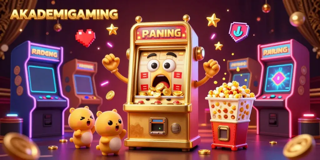 Unleash big wins with AKADEMIGAMING's vibrant slot machine celebration!