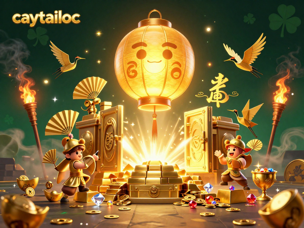 Engage with caytailoc's golden jackpot spirit amidst vibrant treasures and lucky symbols.