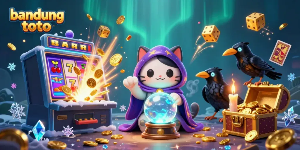 Experience thrilling jackpots at bandung toto with this vibrant 3D casino illustration.