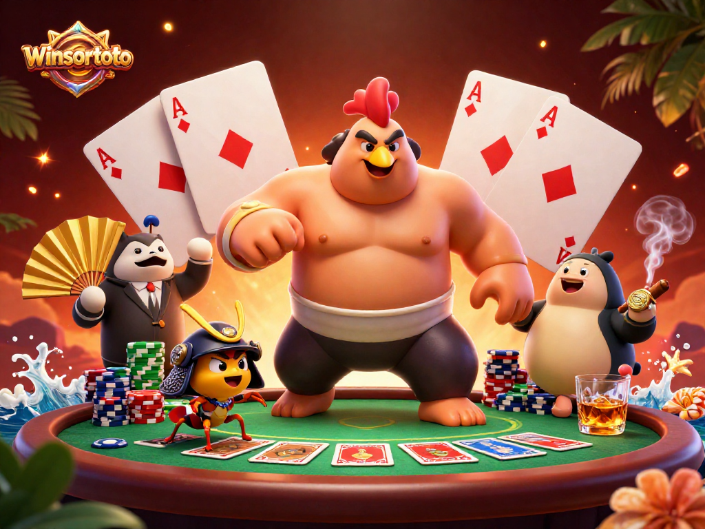 Menangkan permainan poker di winsortoto dengan karakter unik dalam ilustrasi berkualitas tinggi