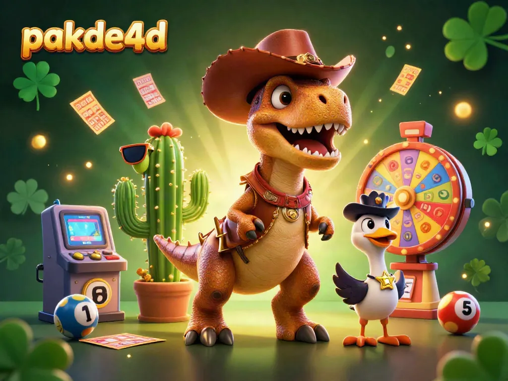 Join the thrilling action with pakde4d as the cowboy T-Rex and friends embrace the excitement of bingo!