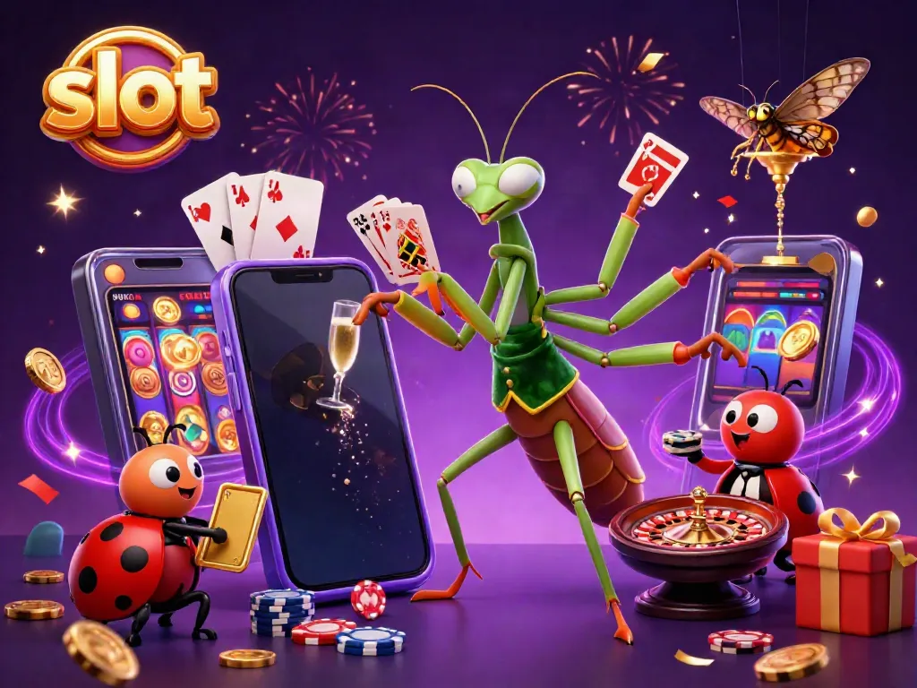 Engaging slot gaming scene with cartoon characters, vibrant game elements, and dynamic casino atmosphere.