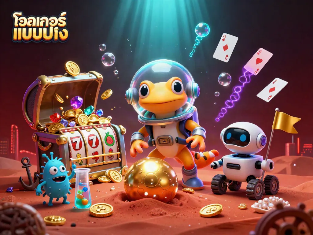 โจ๊กเกอร์เกมมิ่ง เล่นสล็อตที่คาสิโนใต้ดินพร้อมการ์ตูนมาร์เชียนและเอเลี่ยน