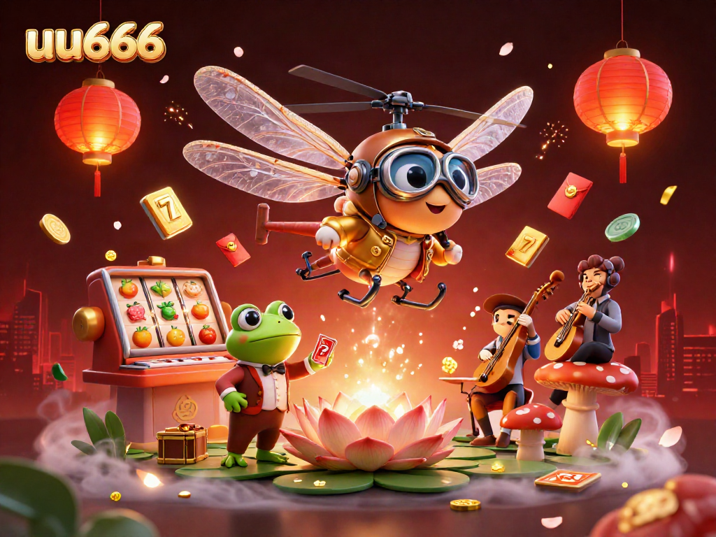 Engage with the exciting world of uu666's casino scene featuring dynamic slot reels and vibrant characters.