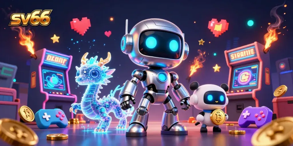 Engage in exciting gameplay at sv66 with cyberpunk robots and immersive casino elements.