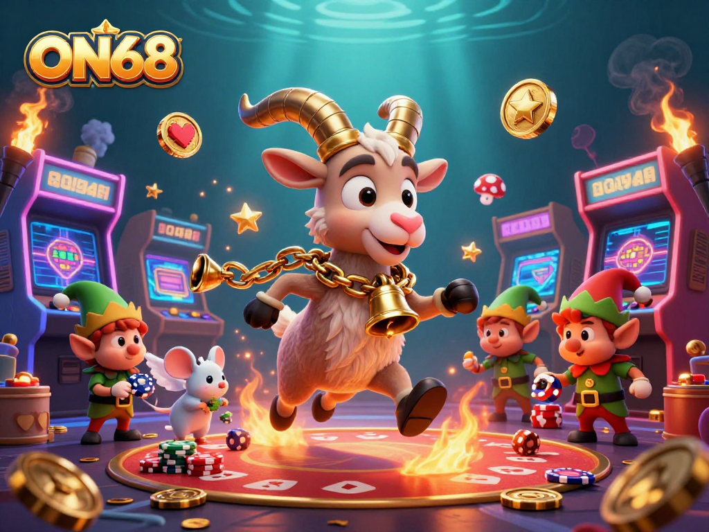 Engage with ON68's thrilling 3D casino adventure featuring Krampus, angel mouse, and mischievous gremlins.