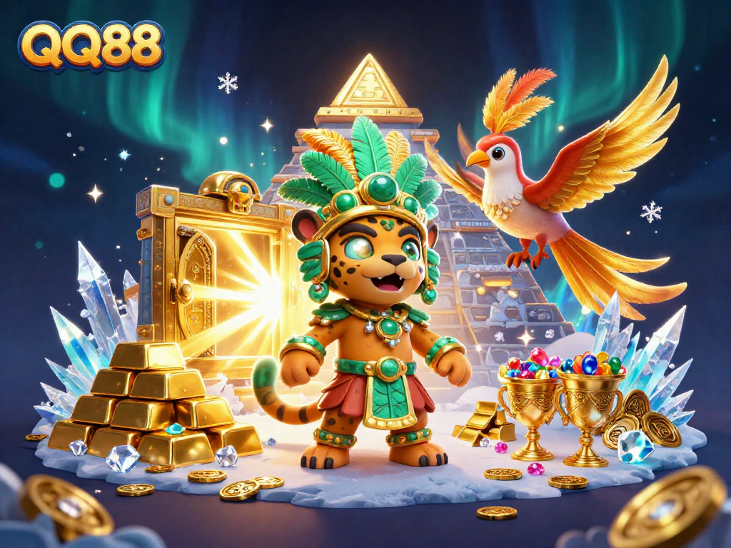 Engage in exciting gameplay at QQ88 with vibrant treasures and dynamic casino elements, showcasing thrilling online gaming adventures.