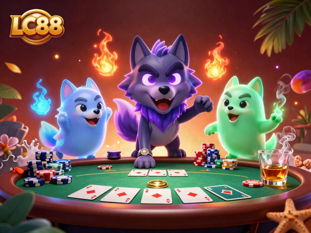 Game strategy flourish at LC88 as ghostly wolves enhance the poker excitement.