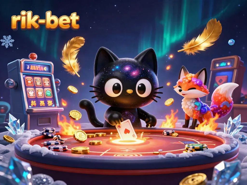 Witness the cosmic charm of rik-bet with a captivating illustration of an animated casino scene.
