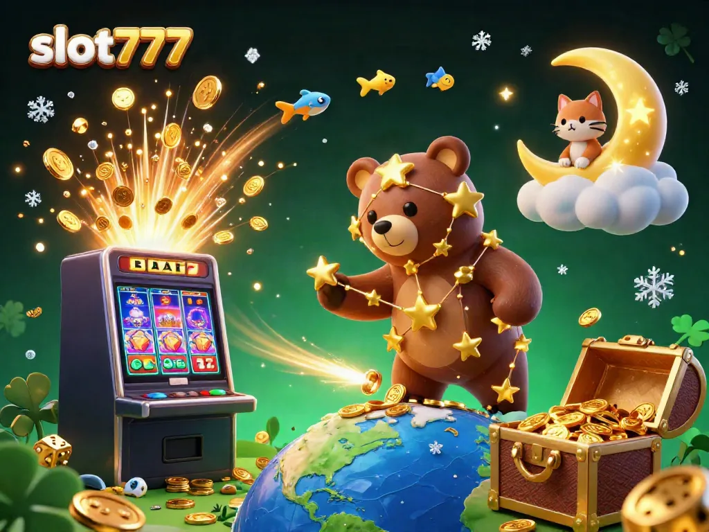 Experience exciting gameplay with slot777 in this vibrant casino illustration featuring a jackpot burst.