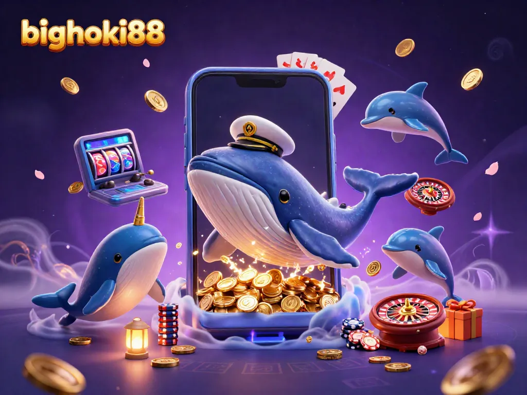 Bermain di bighoki88 dengan ikan paus raksasa, narwhal, dan lumba-lumba dalam lautan koin.
