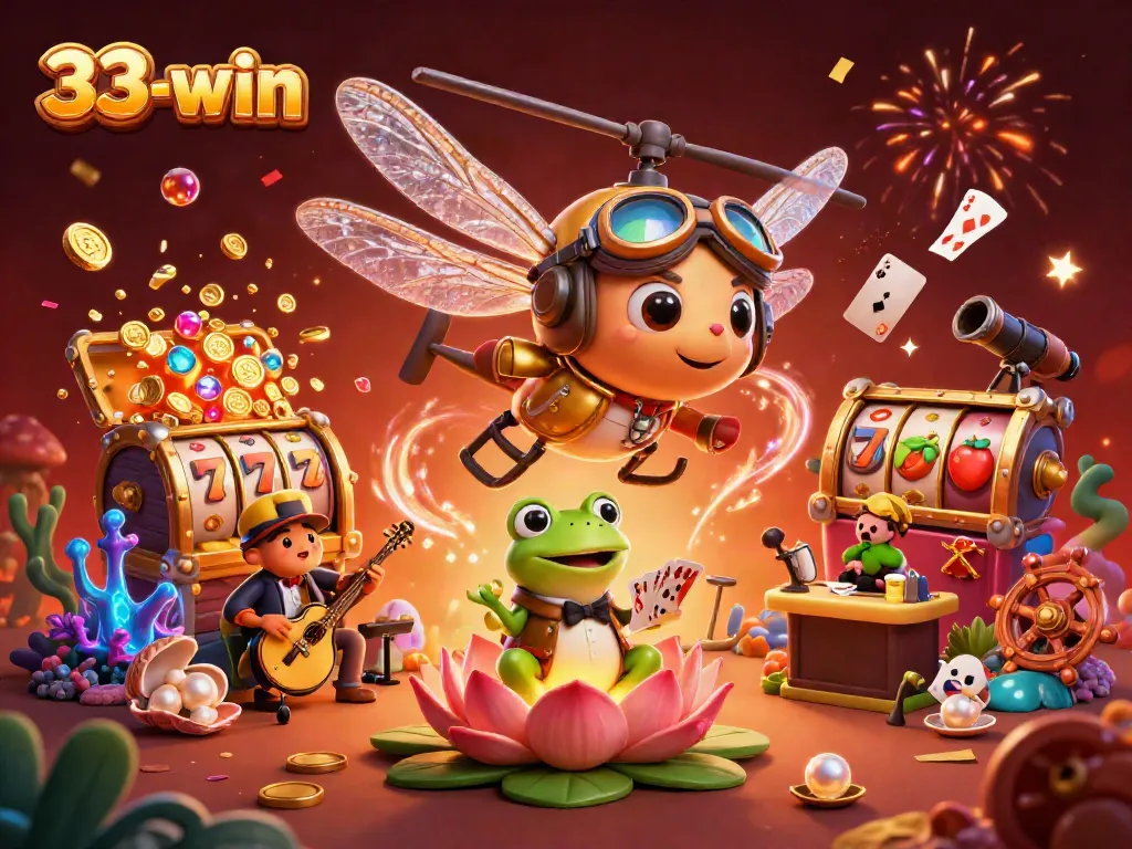 Experience the thrill of 33-win with dynamic 3D casino characters and vibrant gaming elements.