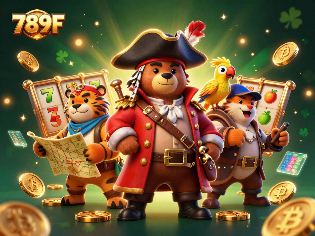 Engage in thrilling gameplay at 789F with slots, gold coins, and a lively 3D illustration.