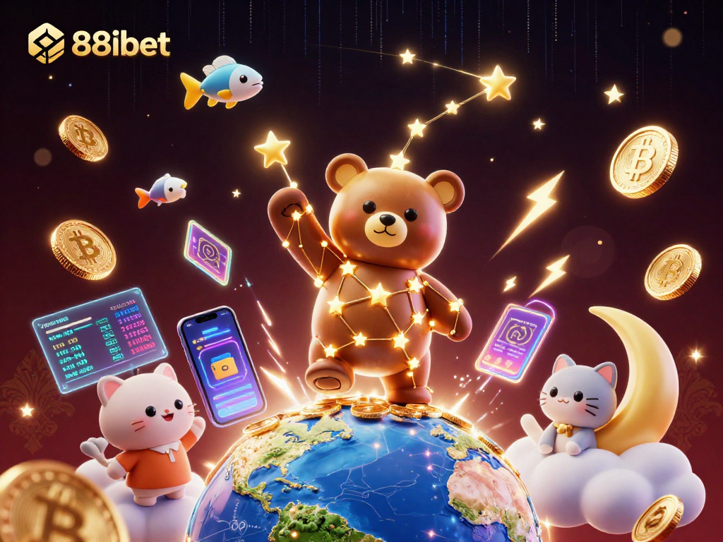 Interact with the vibrant casino universe at 88ibet, featuring lucky stars and crypto treasures.